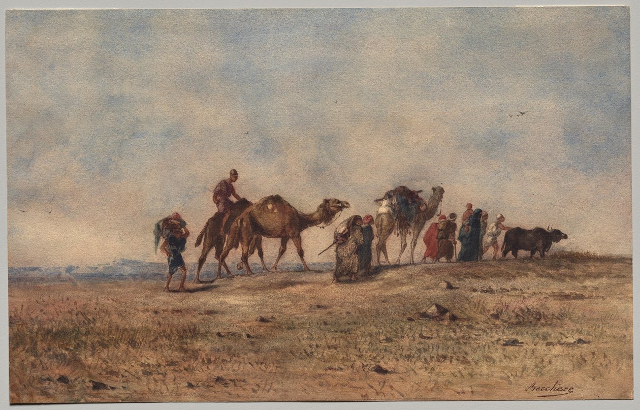 Uma Caravana no Deserto de Narcisse Berchere