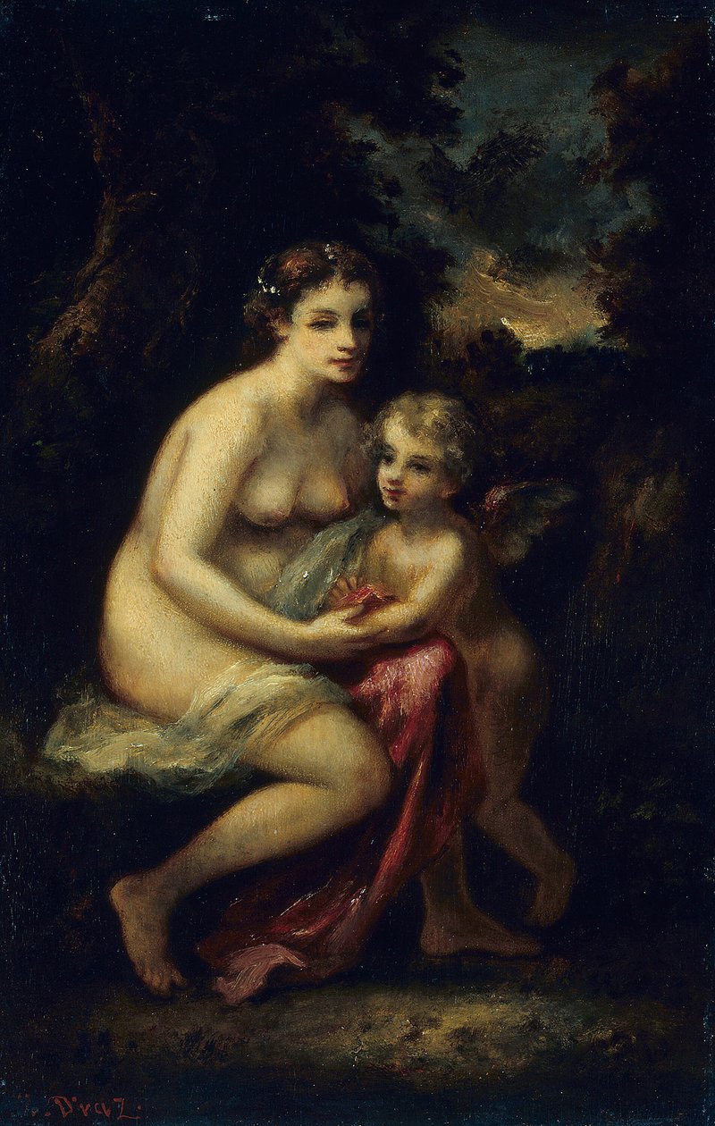 Educação do Cupido de Narcisse Virgile Diaz de la Peña