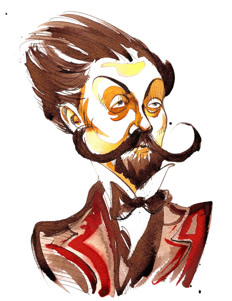 Alexander Scriabin (compositor russo, 1872-1915) caricatura de cores de Neale Osborne