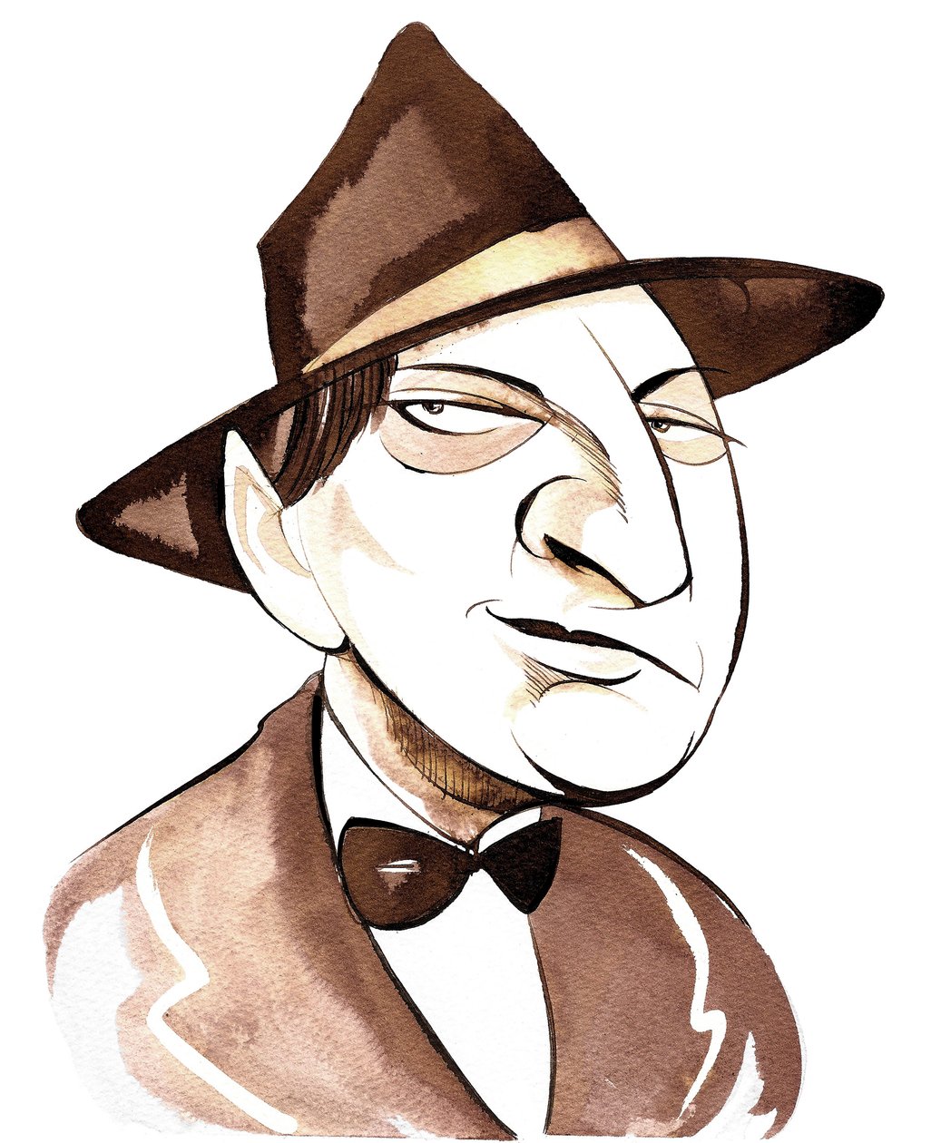 Erich Wolfgang Korngold, compositor e maestro austríaco, (1897 - 1957) caricatura de Neale Osborne