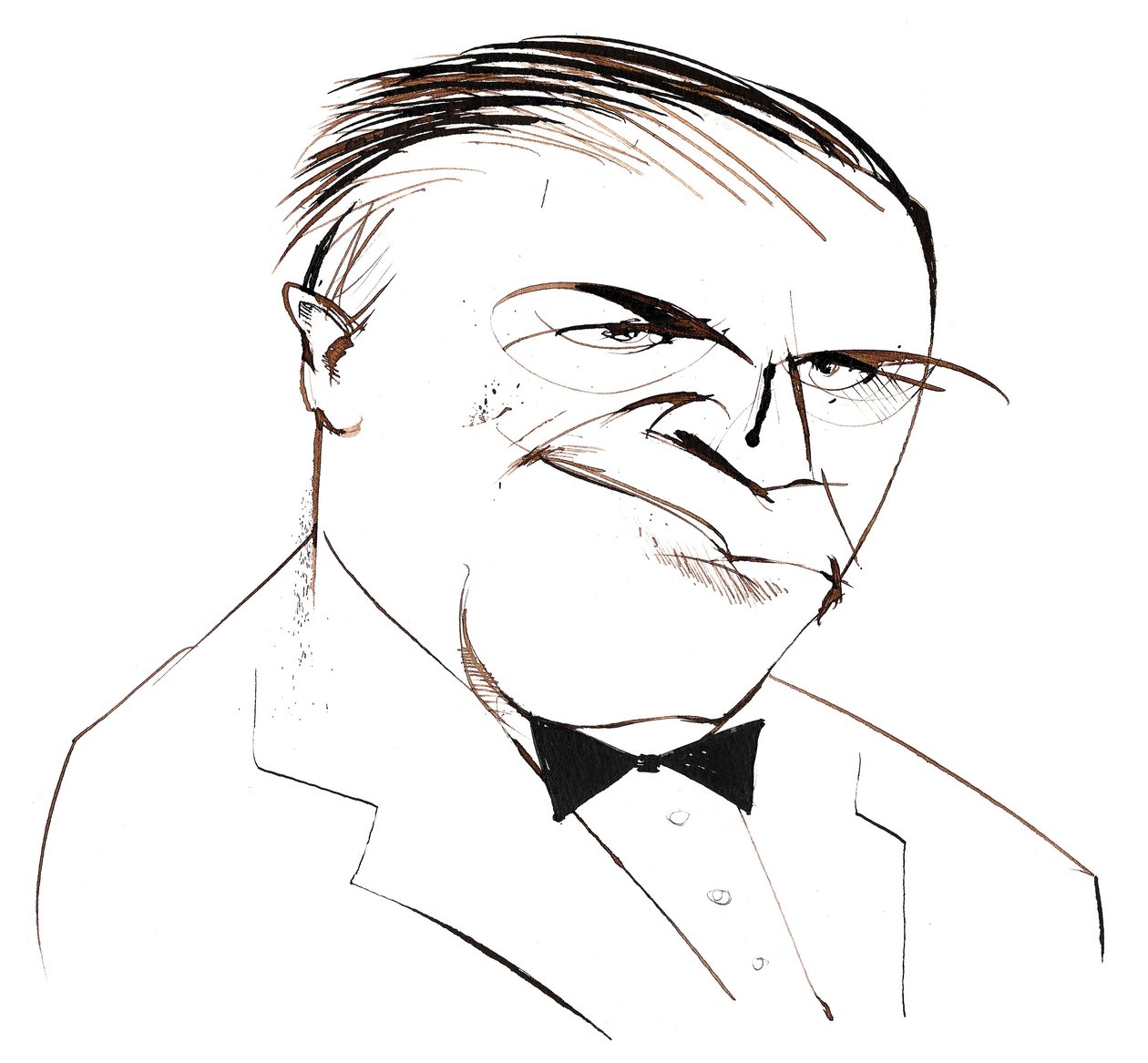 Ferde Grofé (1892 - 1972) Compositor, arranjador e pianista americano, caricatura de Neale Osborne