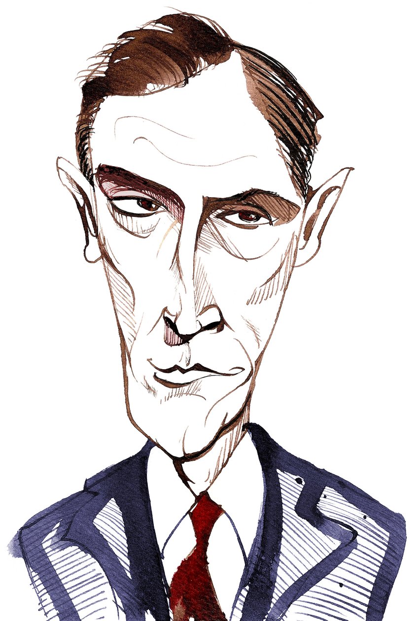 Rob Brydon, ator de comédia galês, apresentador, apresentador de televisão e impressionista; caricatura de Neale Osborne