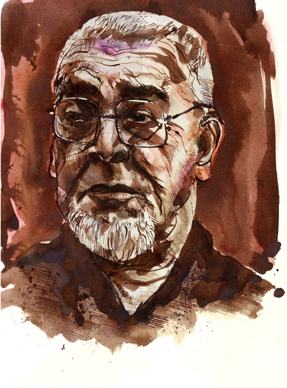 Russell Hoban - retrato do autor americano de Neale Osborne