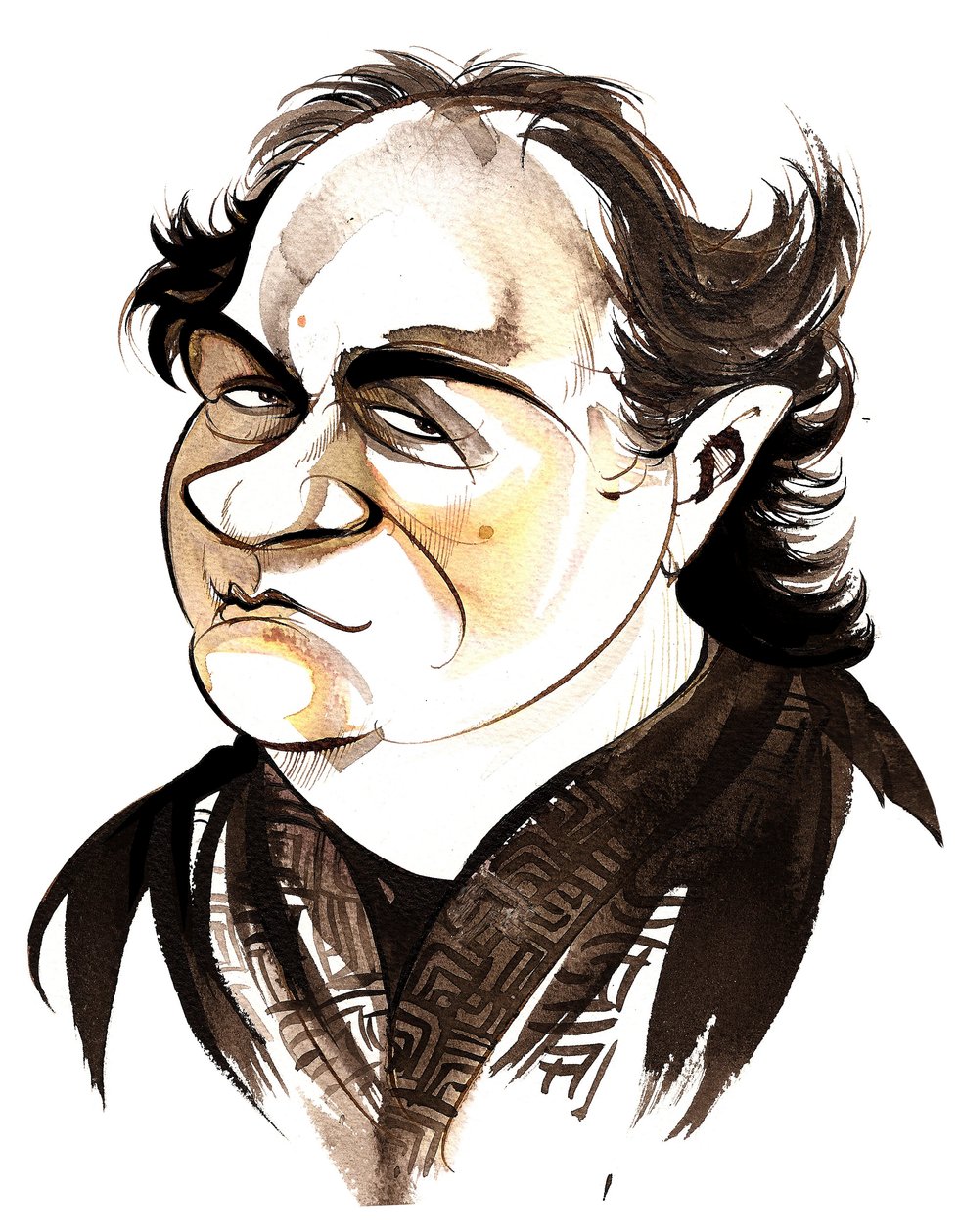 Wolfgang Rihm - caricatura de cores de Neale Osborne