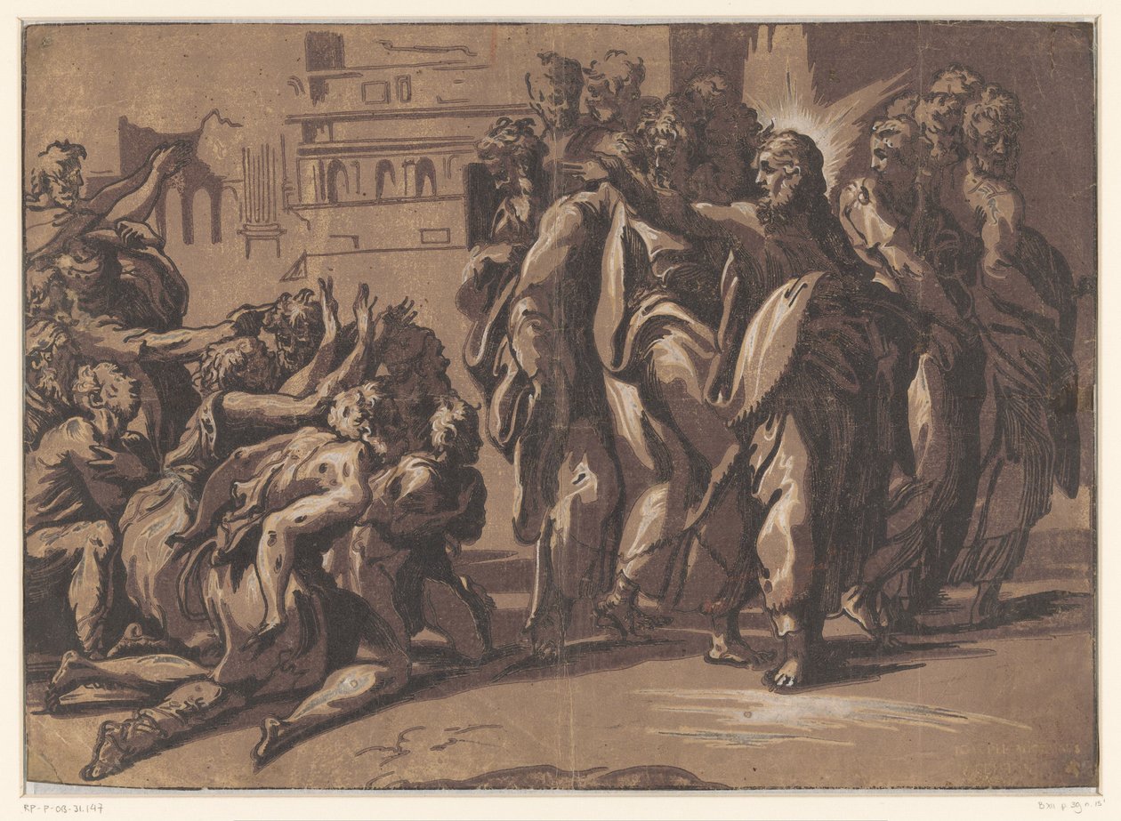 Cristo cura leprosos de Niccolo Vicentino