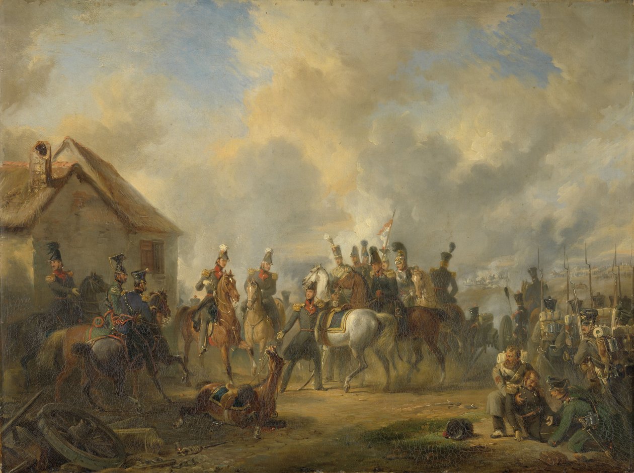 A Batalha de Bautersem durante a Campanha dos Dez Dias, 1833 de Nicholas Pieneman