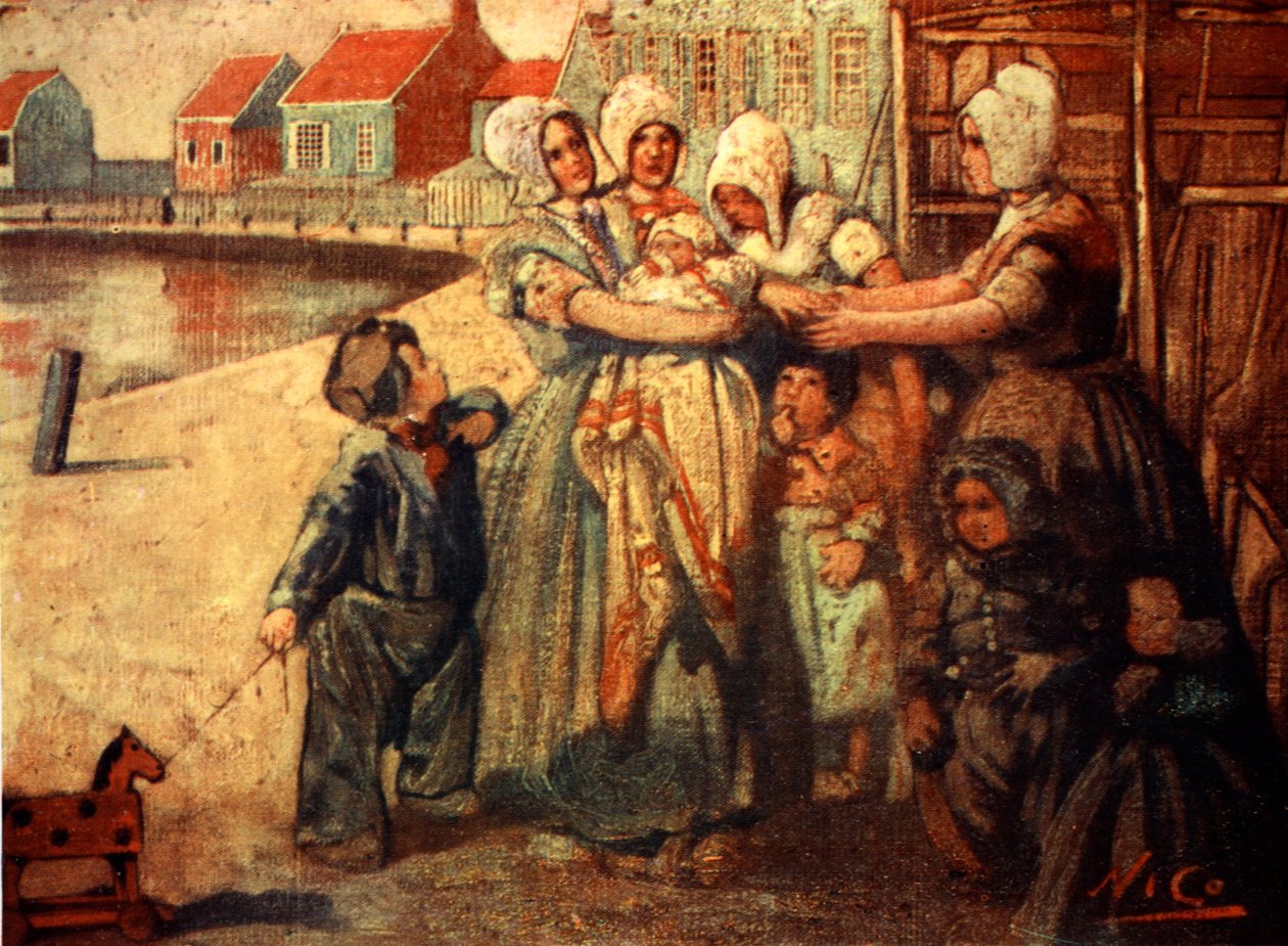 Adoração do bebê, 1904 de Nico Jungman