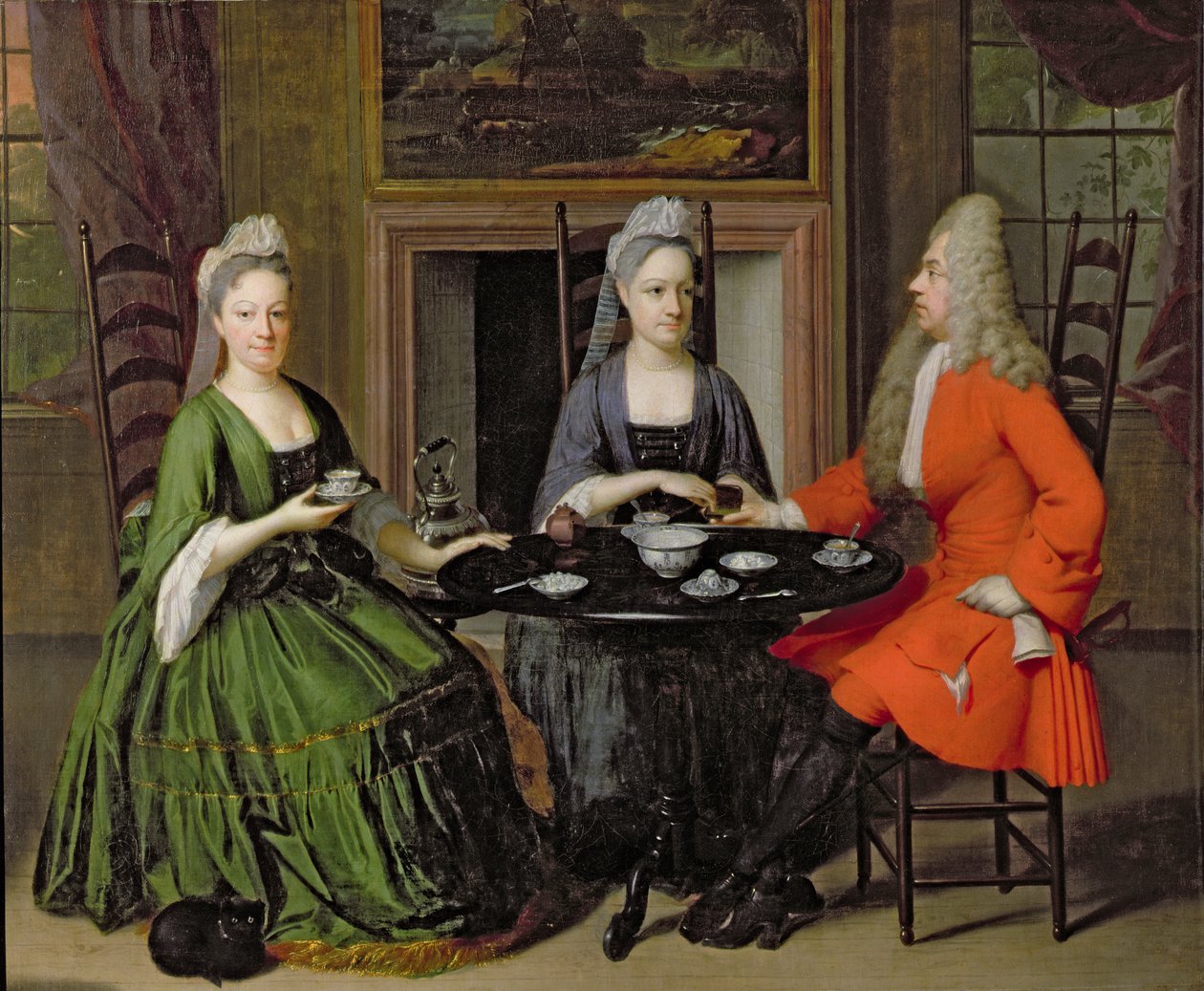 Um tea party de Nicolaes Verkolje
