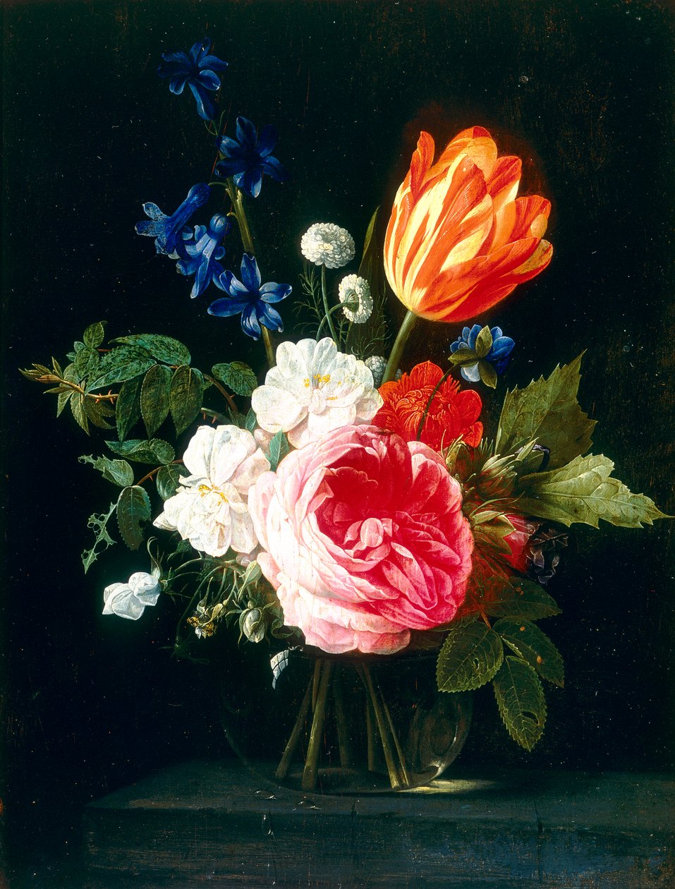 Vaso de metal com um ramo de flores de Nicolaes van Veerendael