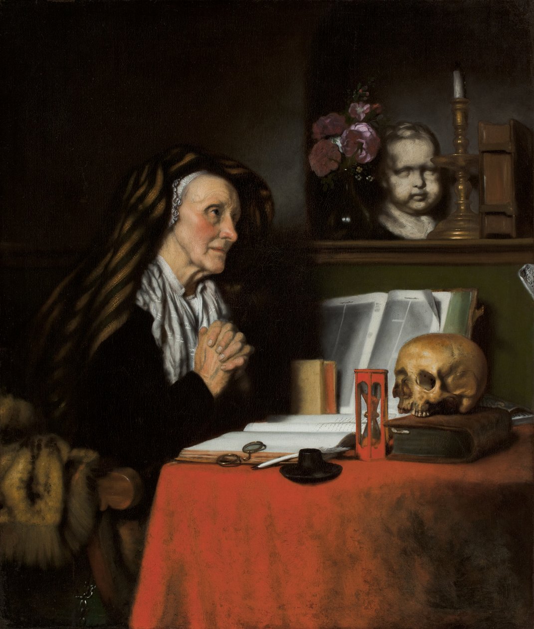 Uma velha orando, c.1655 de Nicolaes Maes