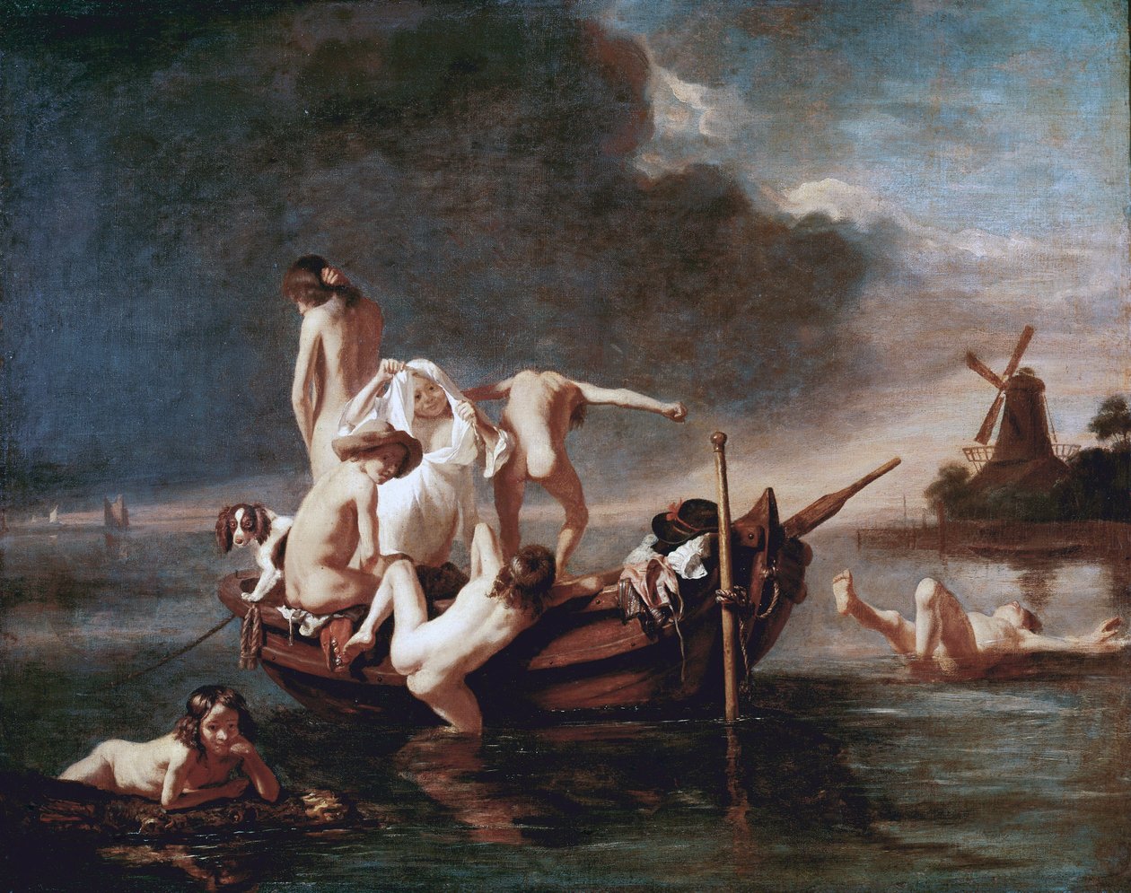 Banho (óleo sobre tela de Nicolaes Maes