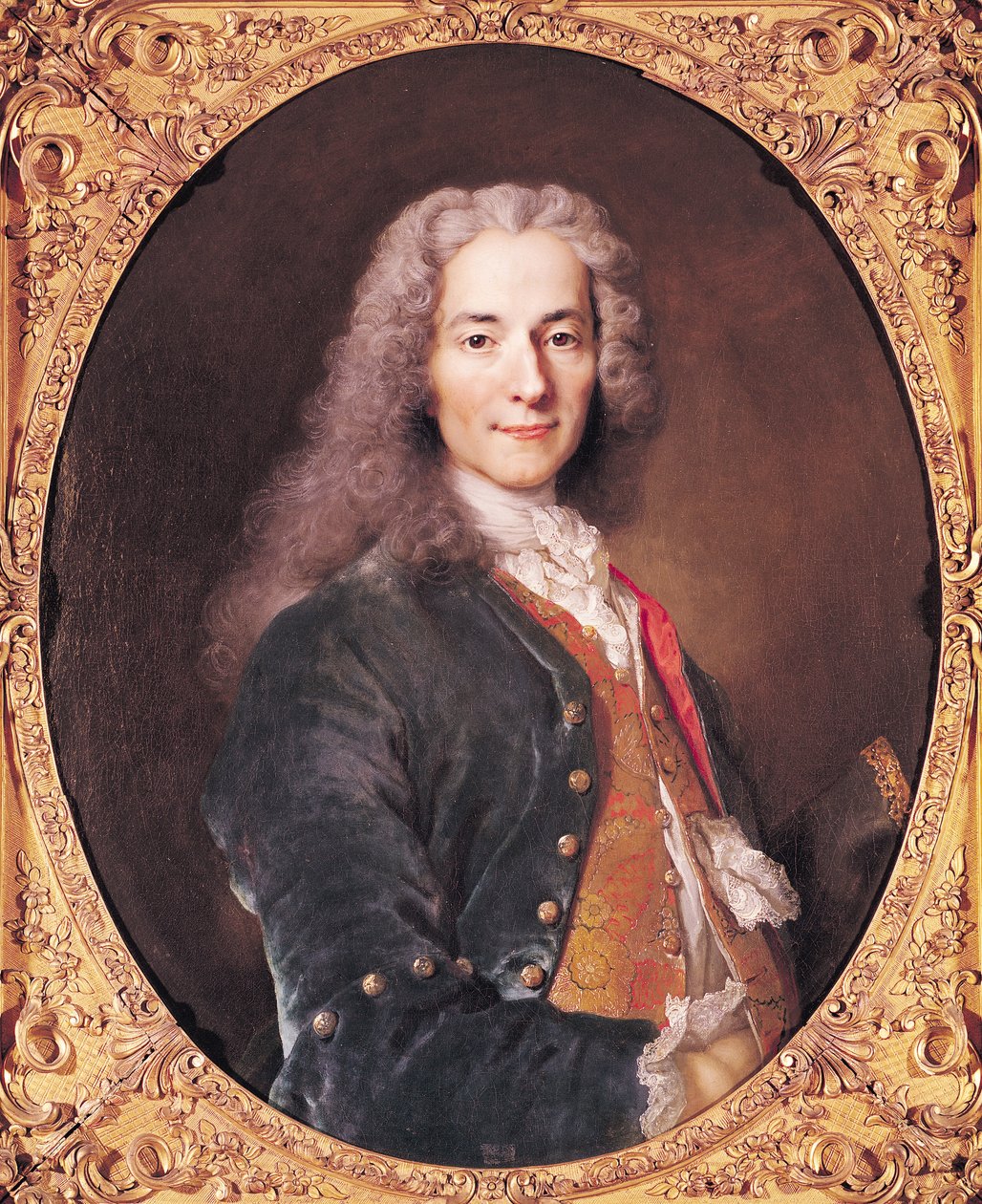 Retrato de Voltaire (1694-1778) com 23 anos de idade, 1728 de Nicolas de Largillière