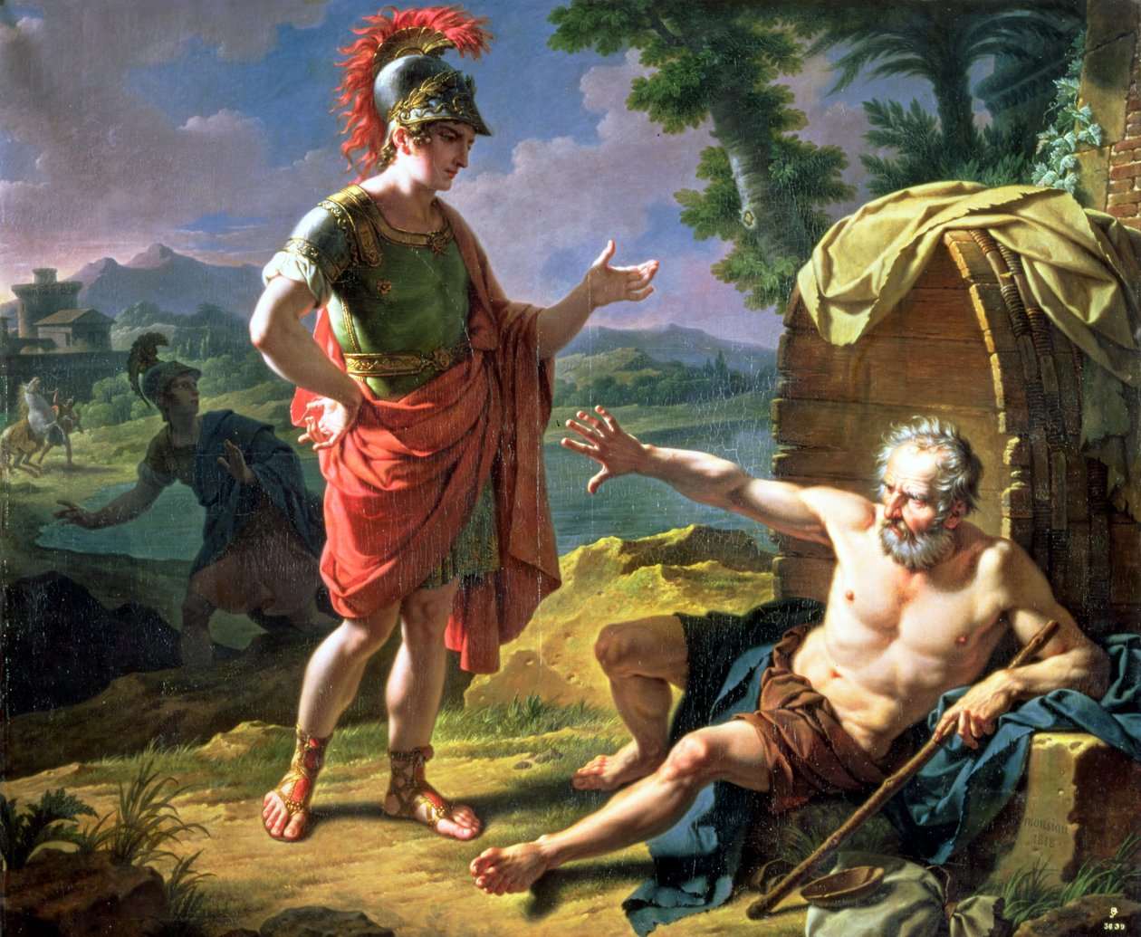 Alexandre e Diógenes, 1818 de Nicolas Andre Monsiau