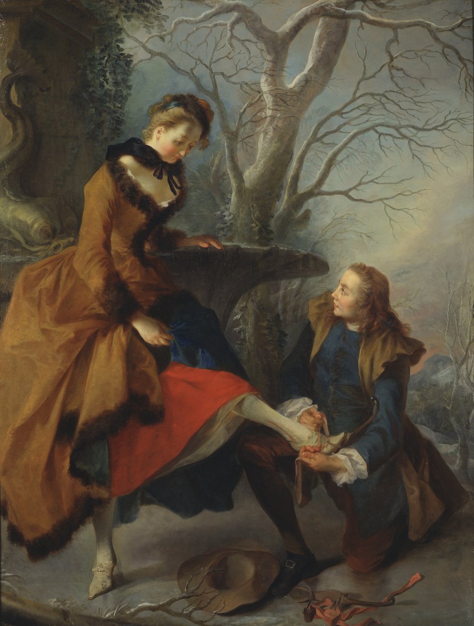 Apertando o Skate, 1743 de Nicolas Lancret