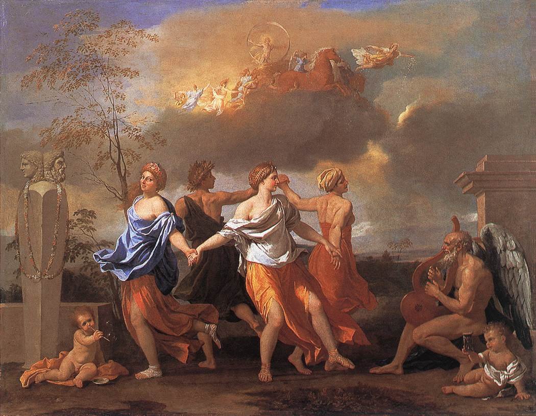 Dance à música do tempo de Nicolas Poussin