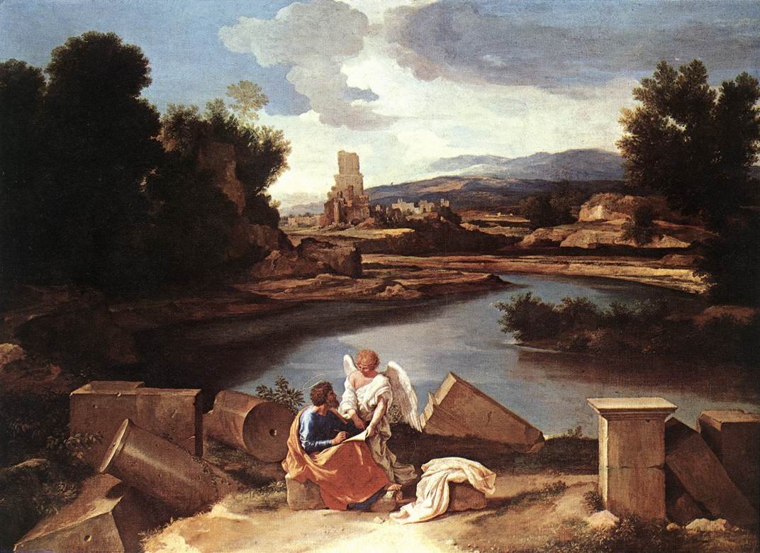 Paisagem com São Mateus e o Anjo de Nicolas Poussin