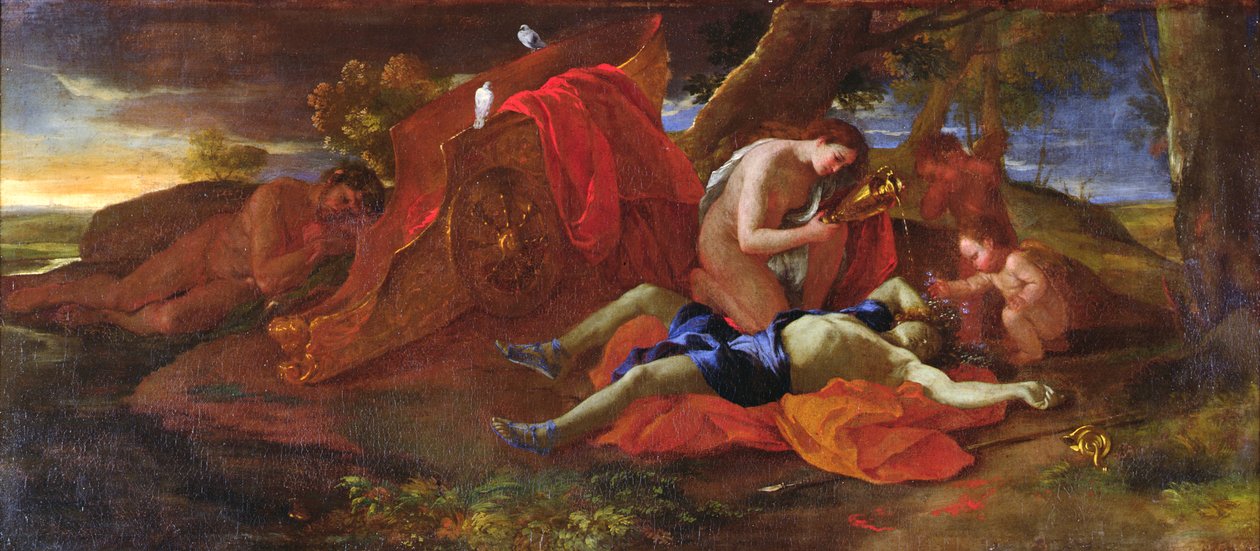 Vênus Chorando por Adonis, c.1625 de Nicolas Poussin