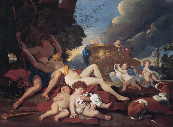 Vênus e Adonis de Nicolas Poussin