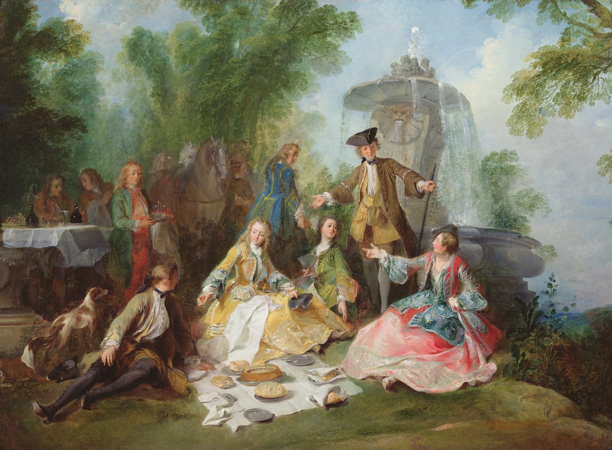 A Refeição da Festa da Caça, c. 1737 de Nicolas Lancret