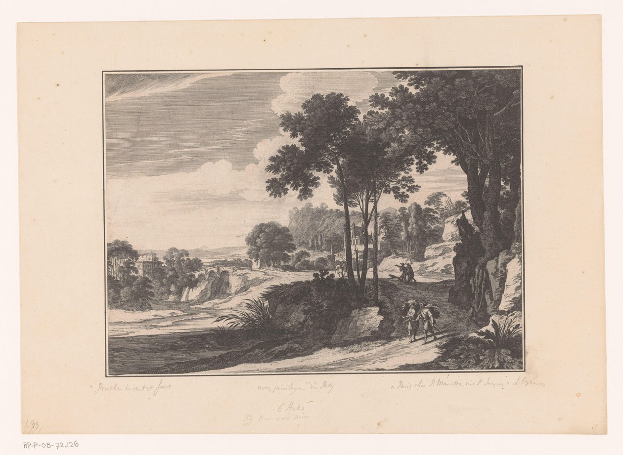 Paisagem com caminhantes de Nicolas Perelle