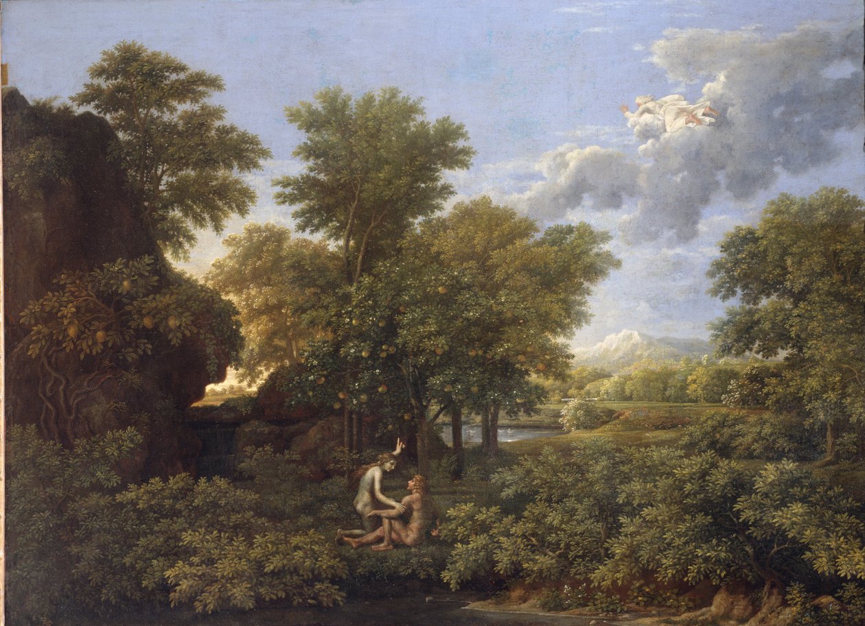 Paraíso da primavera ou da terra de Nicolas Poussin