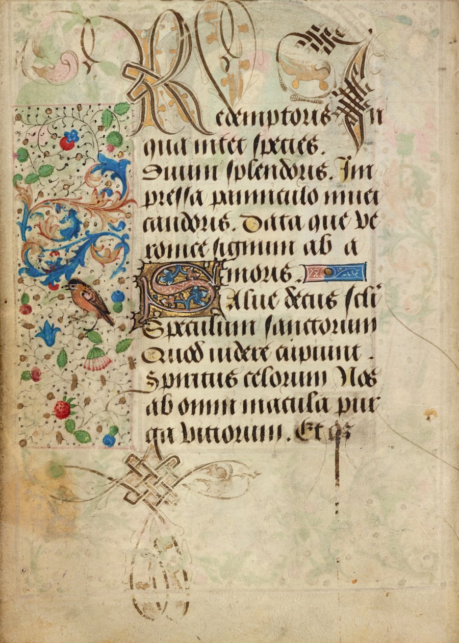 Página de texto decorada de Nicolas Spierinc