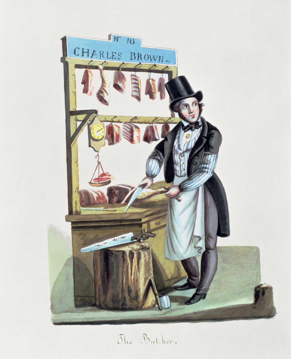 O açougueiro, c.1840-44 de Nicolino Calyo