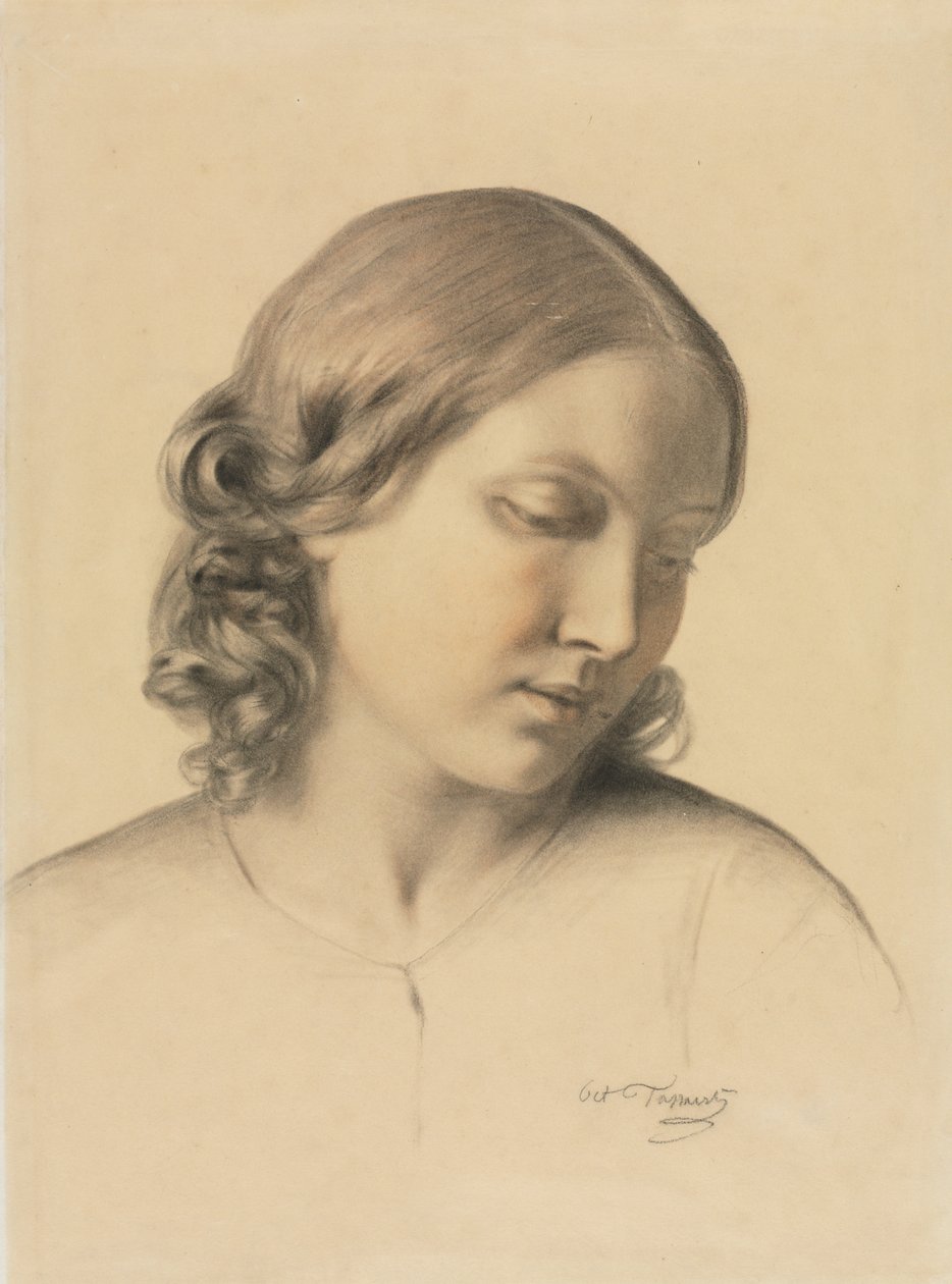 Retrato de uma jovem de Octave Tassaert