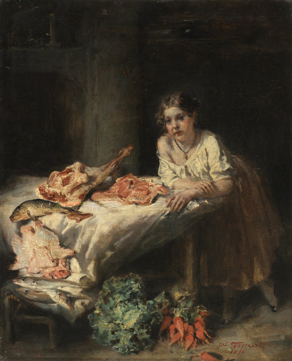 A cozinha burguesa, 1854. de Octave Tassaert