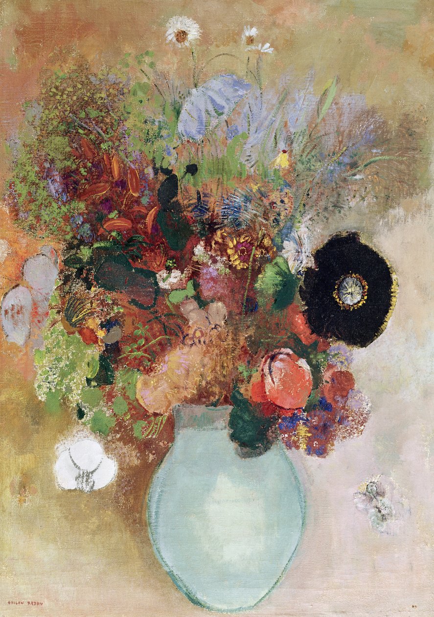 Flores em um vaso verde, 1910 de Odilon Redon