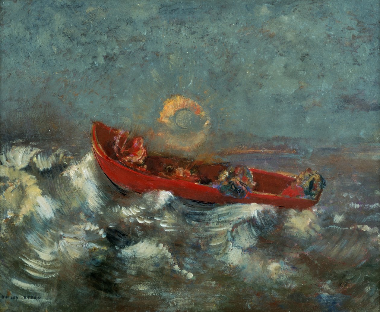 O barco vermelho, 1905 de Odilon Redon