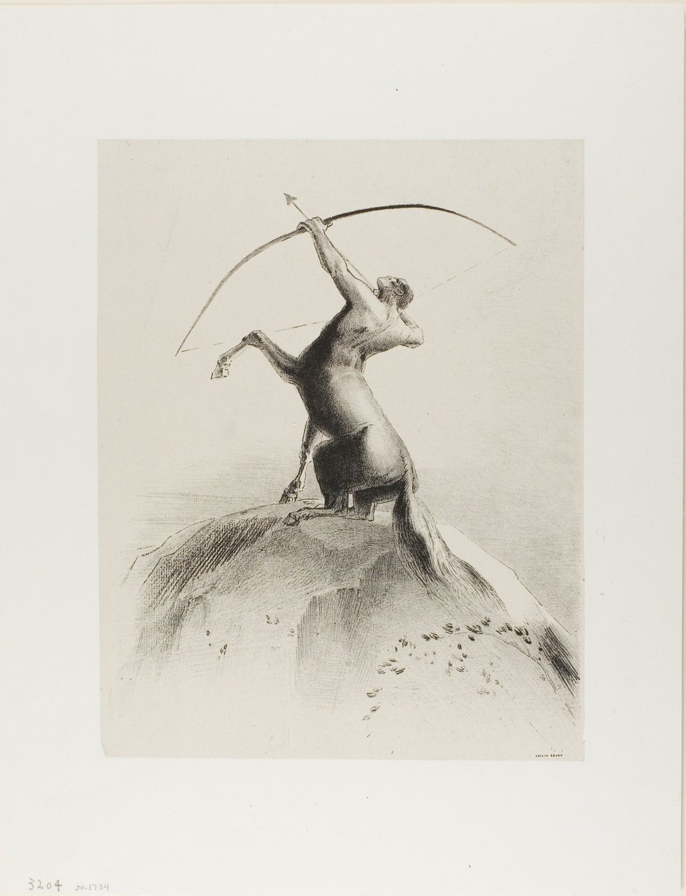 Centauro mirando nas nuvens de Odilon Redon