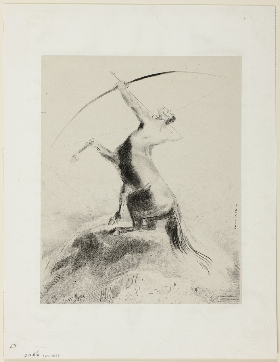 Centauro mirando nas nuvens de Odilon Redon