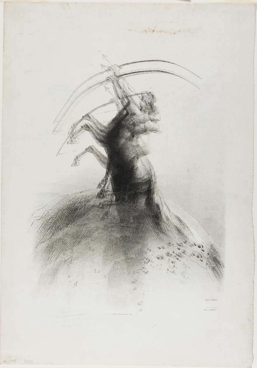 Centauro mirando nas nuvens de Odilon Redon