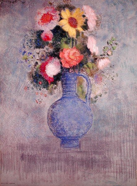 Flores (pastel sobre papel) de Odilon Redon