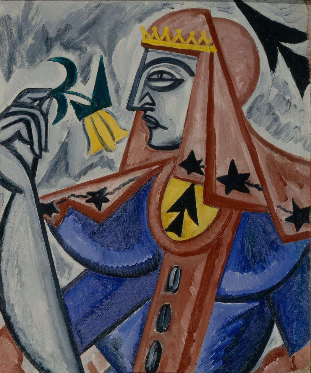Rainha de espadas, 1913-1914 de Olga Rozanova