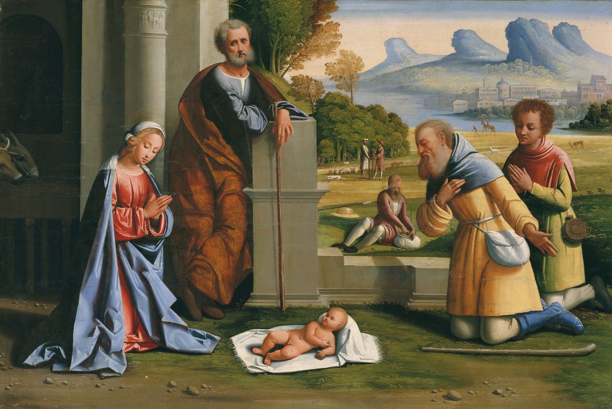 A adoração dos pastores, c.1530 de Ortolano