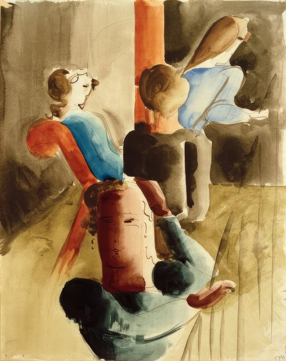 Quarteto com sentado de Oskar Schlemmer