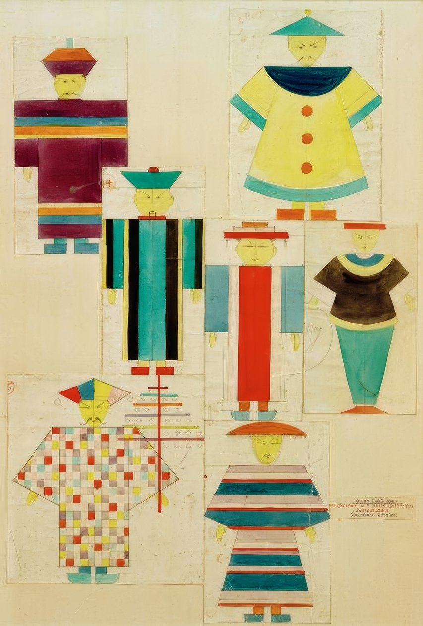 7 figurinhas para rouxinol de Oskar Schlemmer