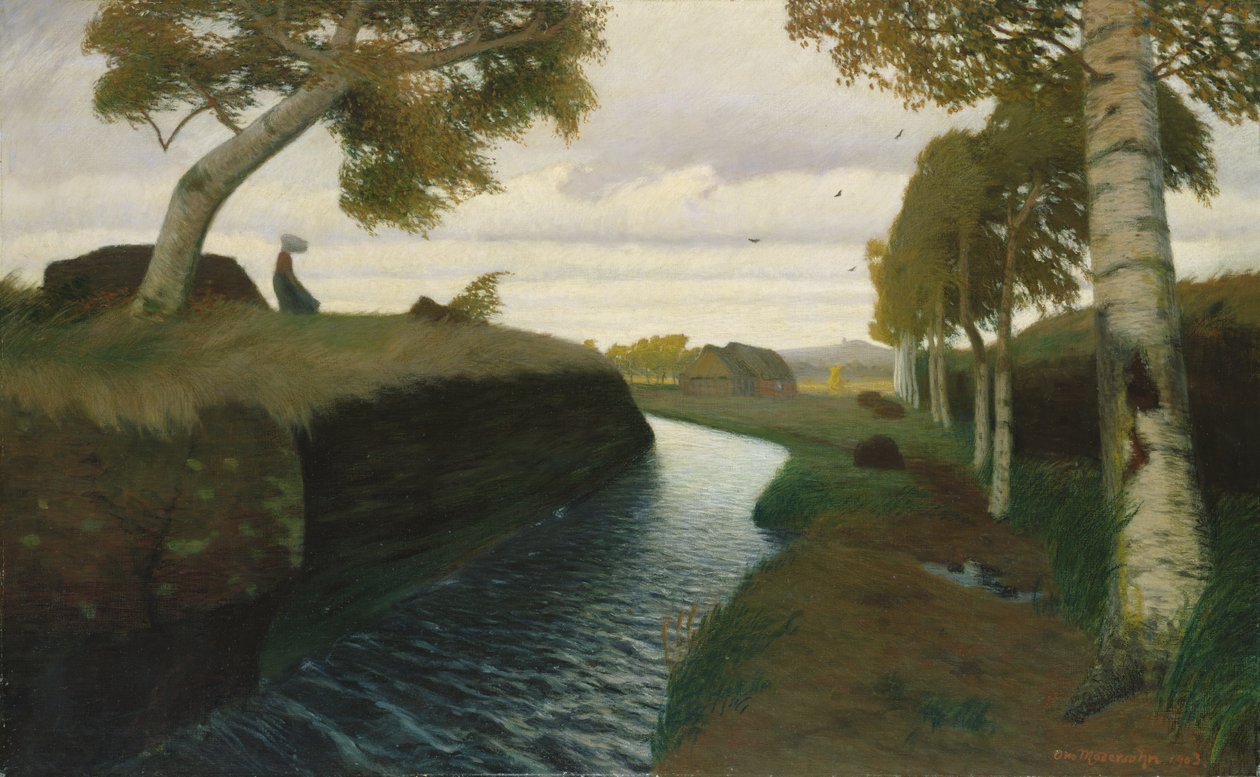 Canal em Moorland, 1903 de Otto Modersohn