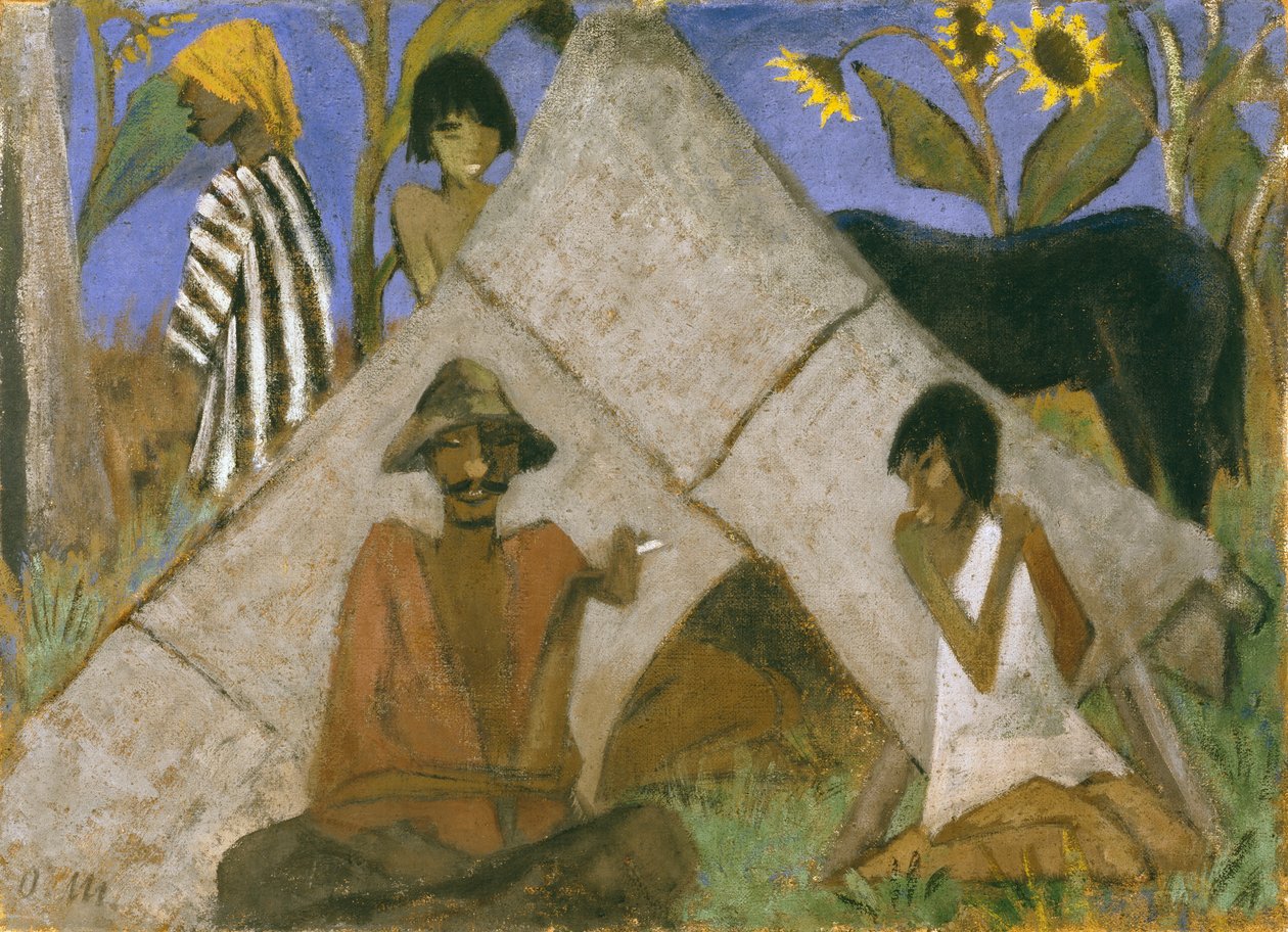 Acampamento cigano, c.1925 de Otto Mueller
