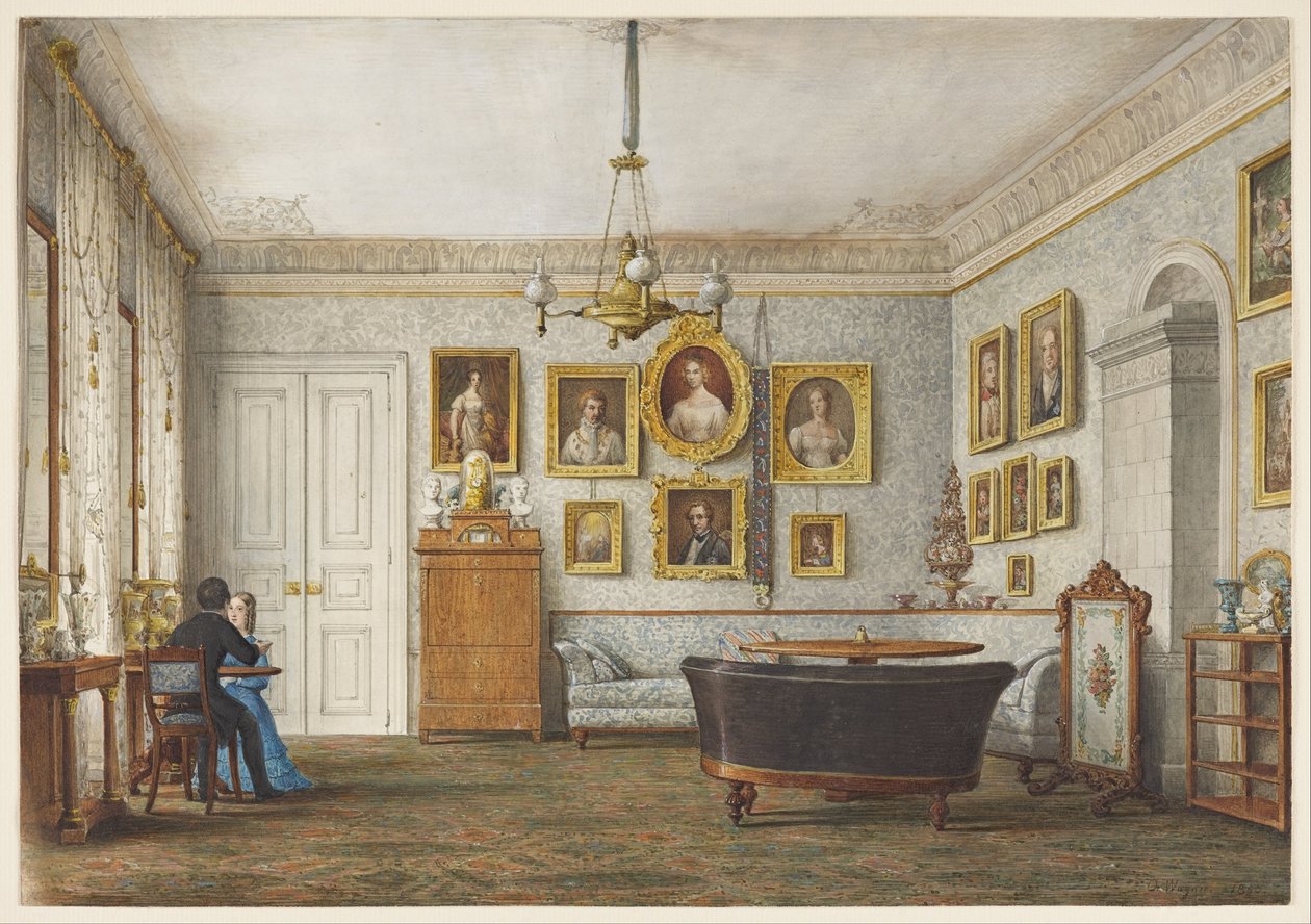 Um salão em uma residência do duque de Leuchtenberg de Otto Wagner
