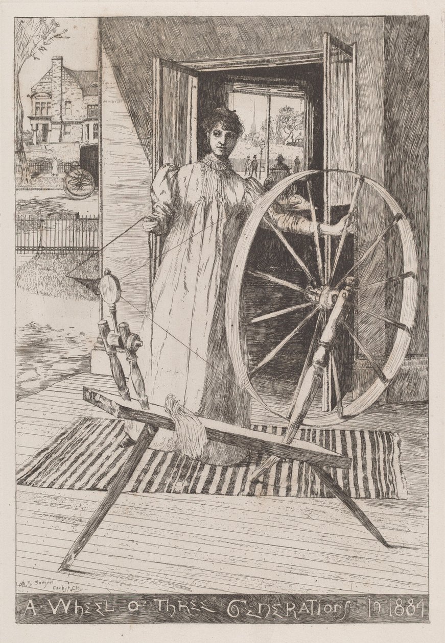 At the Spinning Wheel de Otto Henry Bacher