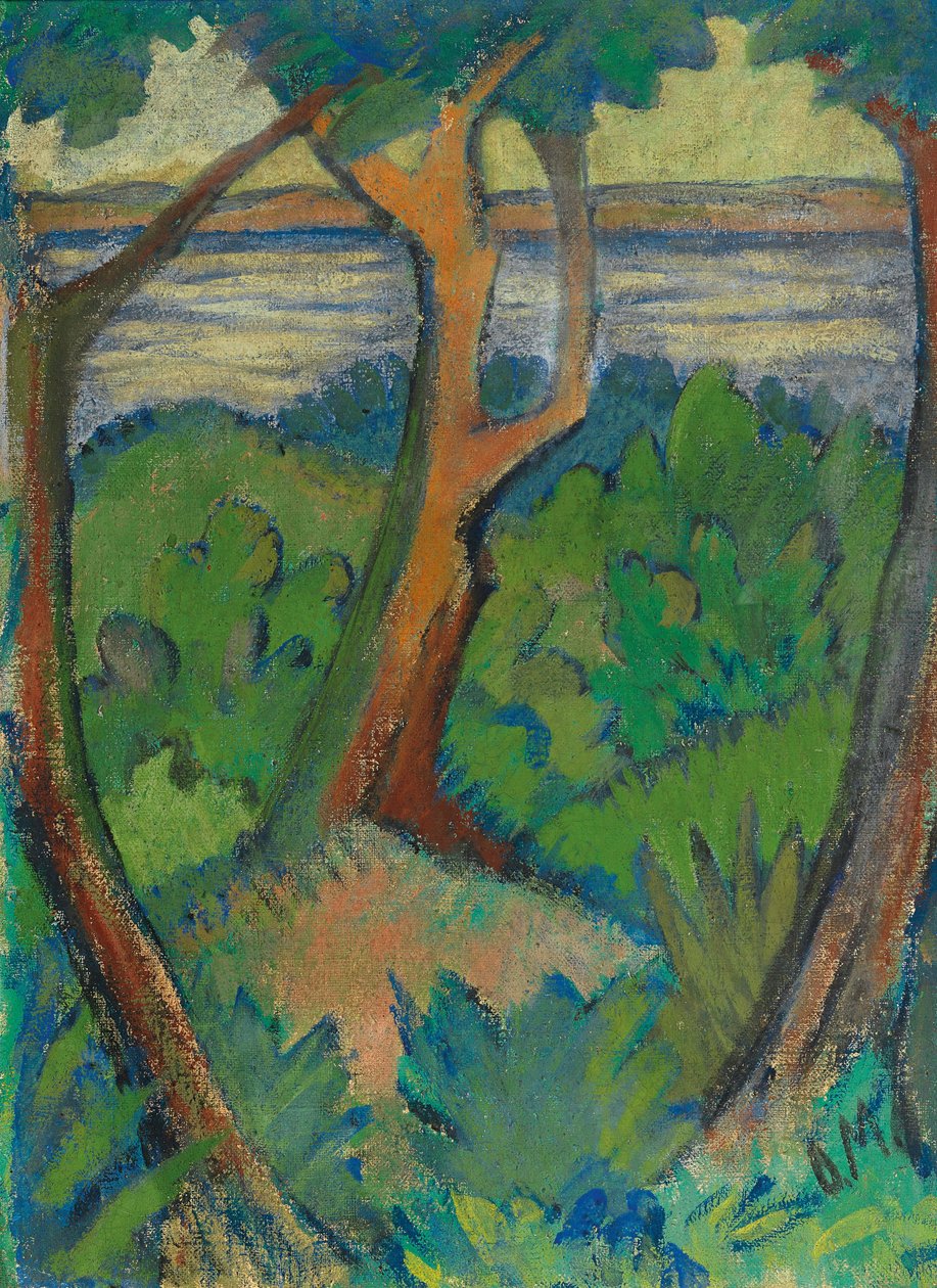 Paisagem com três árvores, 1923. de Otto Mueller