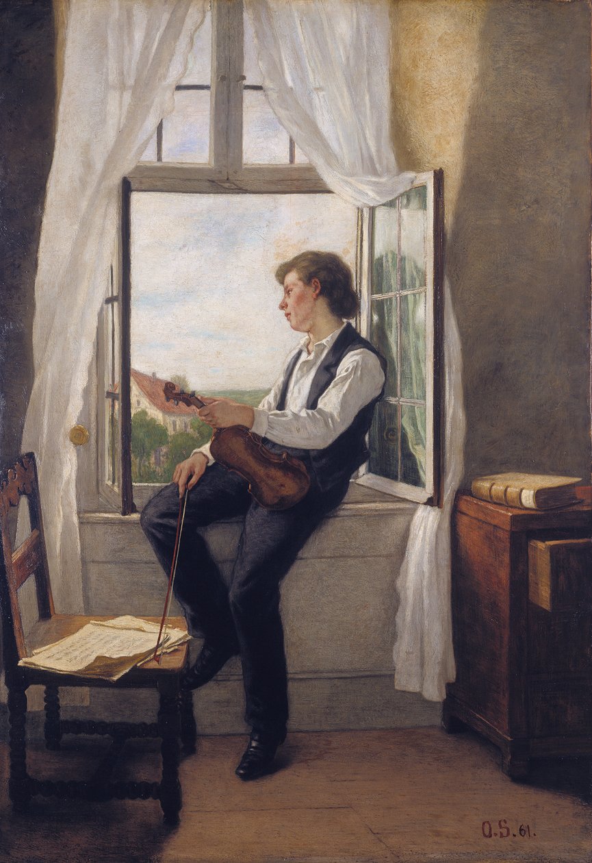 O violinista à janela de Otto Scholderer