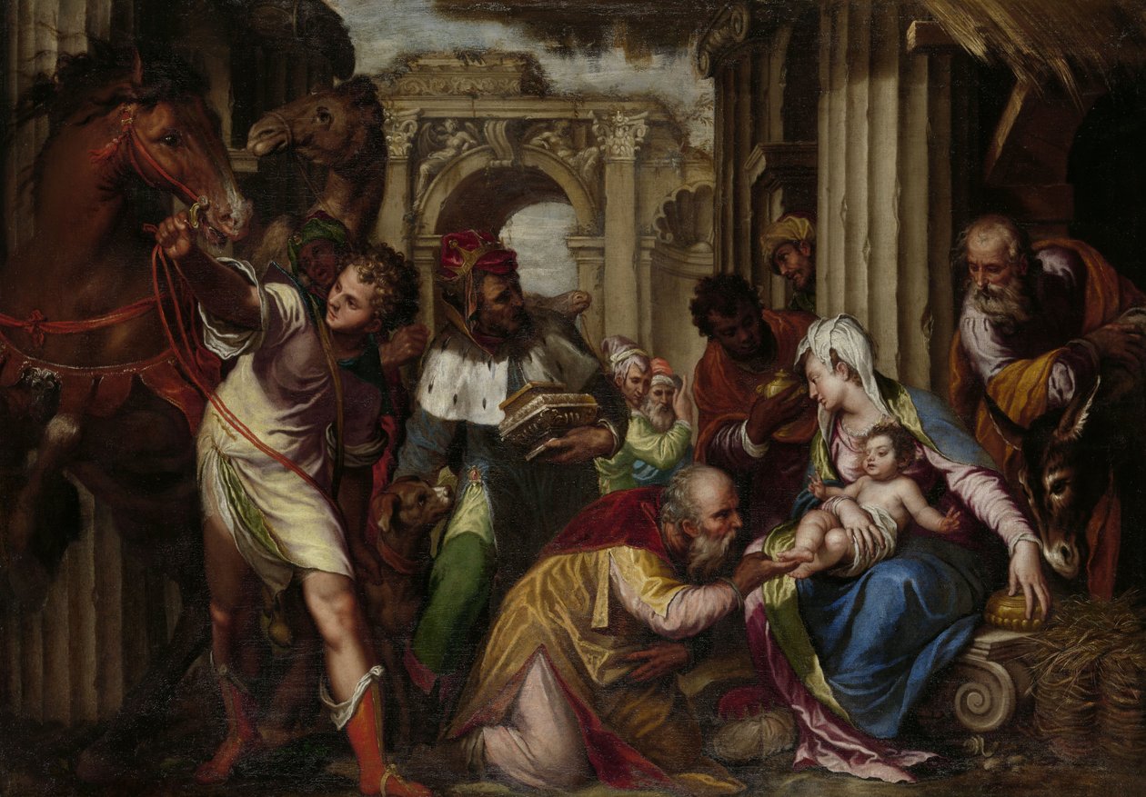 A Adoração dos Magos, c.1585 de Paolo Farinati