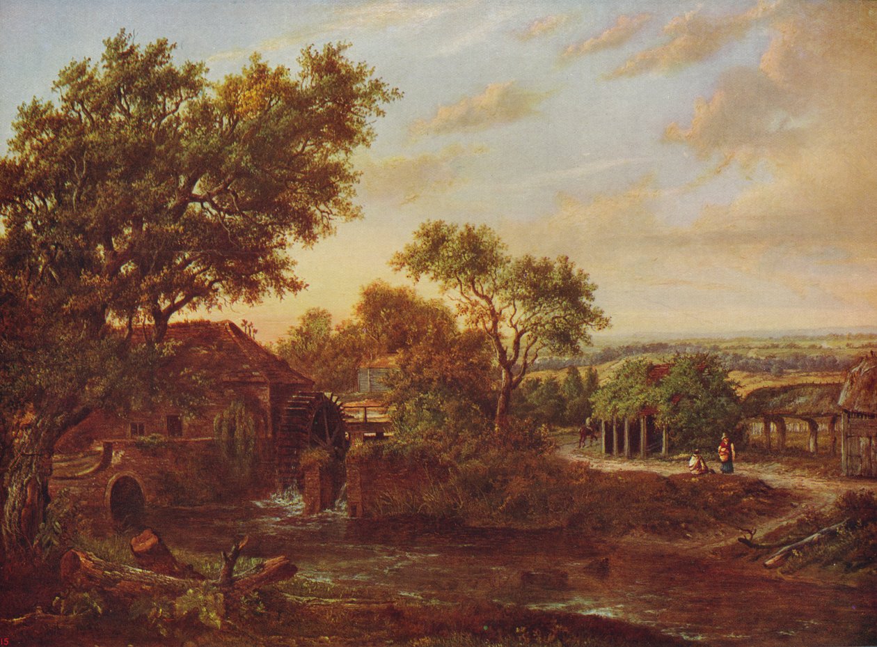 O moinho de água, Carshalton, 1830, c1915 de Patrick Nasmyth