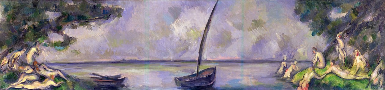 Barco e Banhistas de Paul Cézanne
