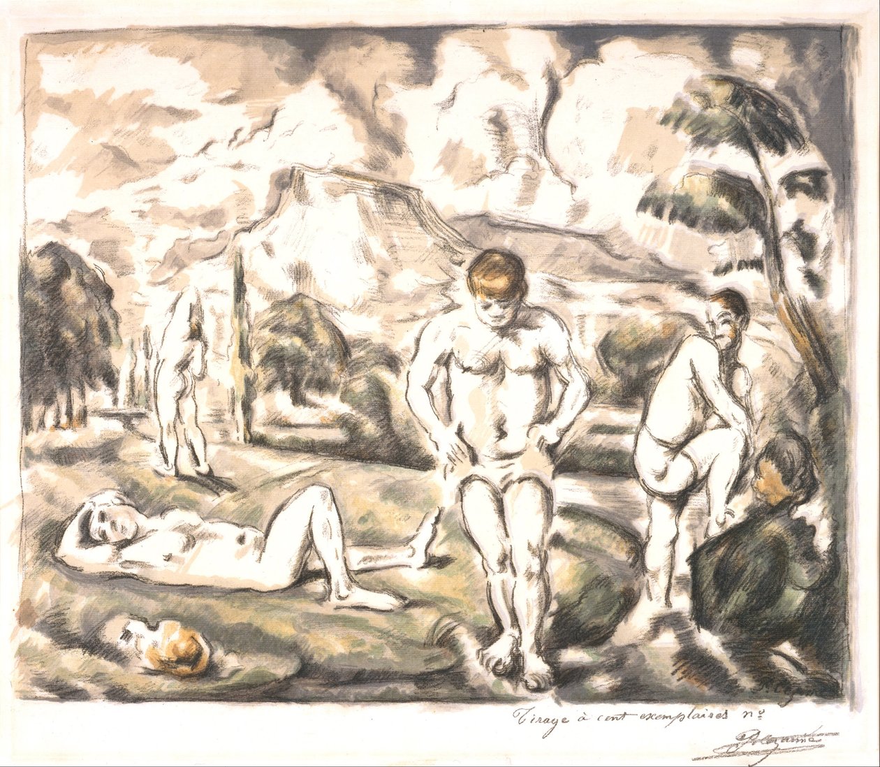 Banhistas (prancha grande) (Os Banhistas Grandes) de Paul Cézanne