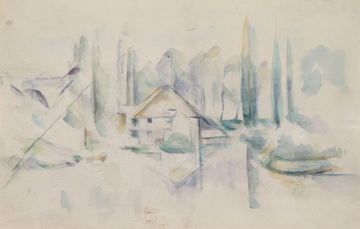 Casa pela água de Paul Cézanne